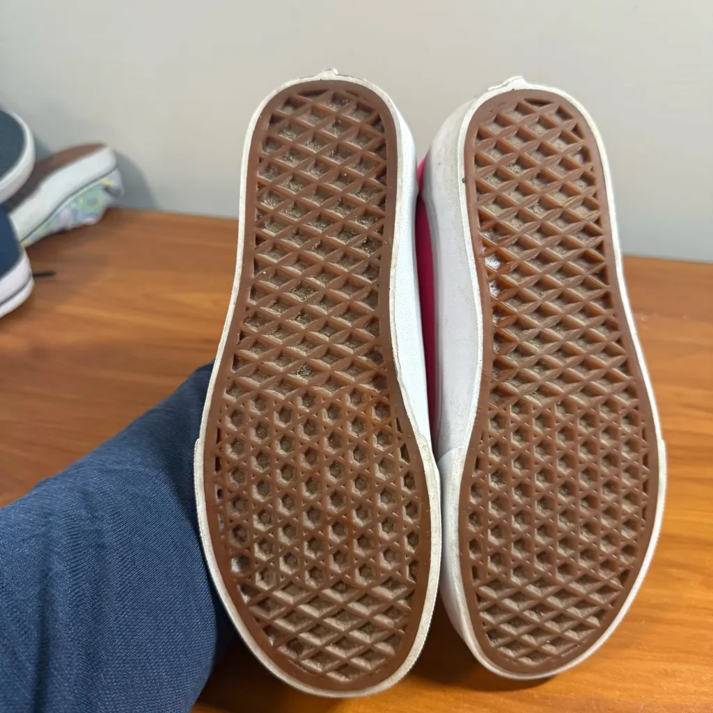 Vans Old Skool Lace Up Sneaker Neon Hot Pink White Shoe Skate Vibrant Statement - Image 5