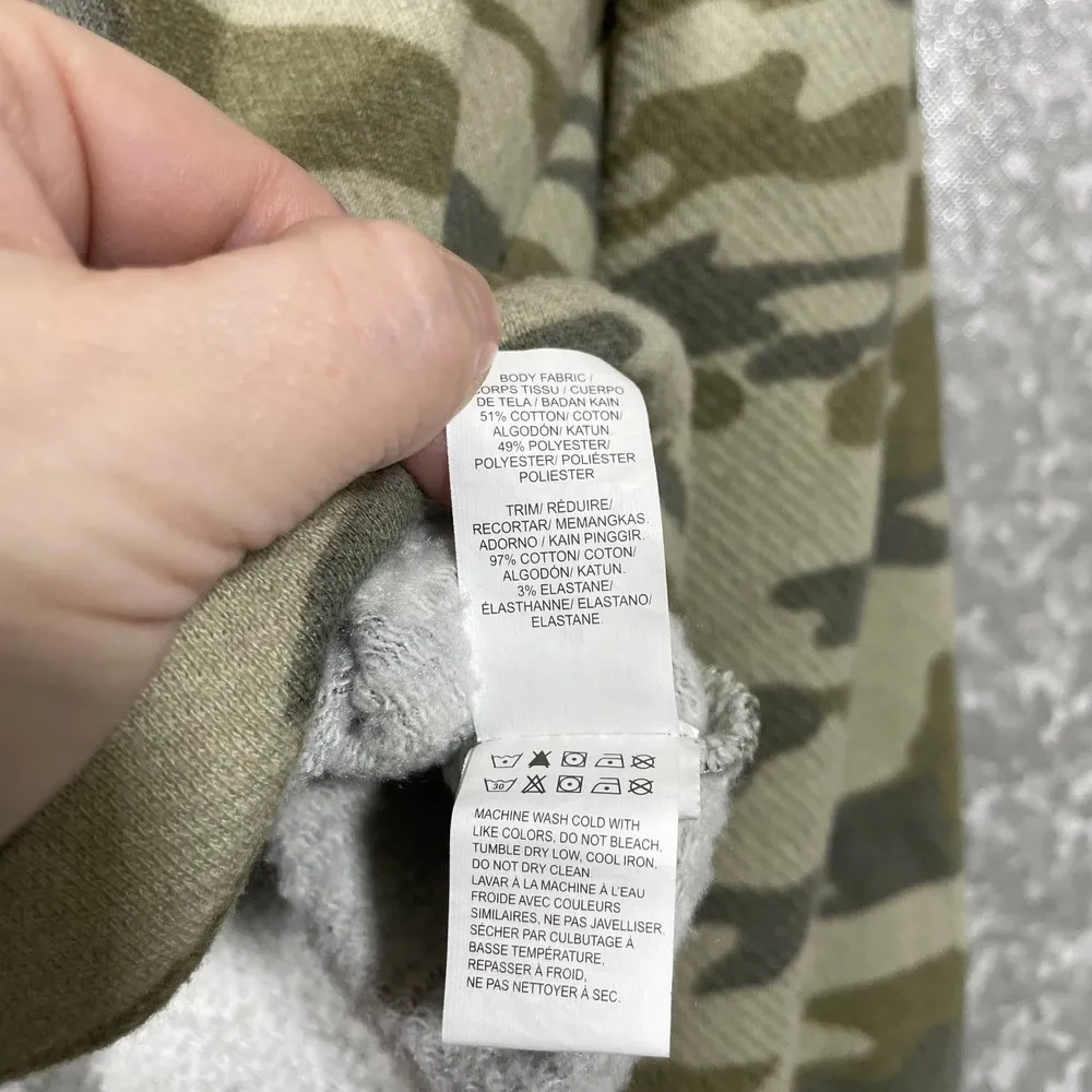 Lucky Brand Womens Camouflage Oversized Cropped Hoodie - Size Large - Streetwear - Image 5