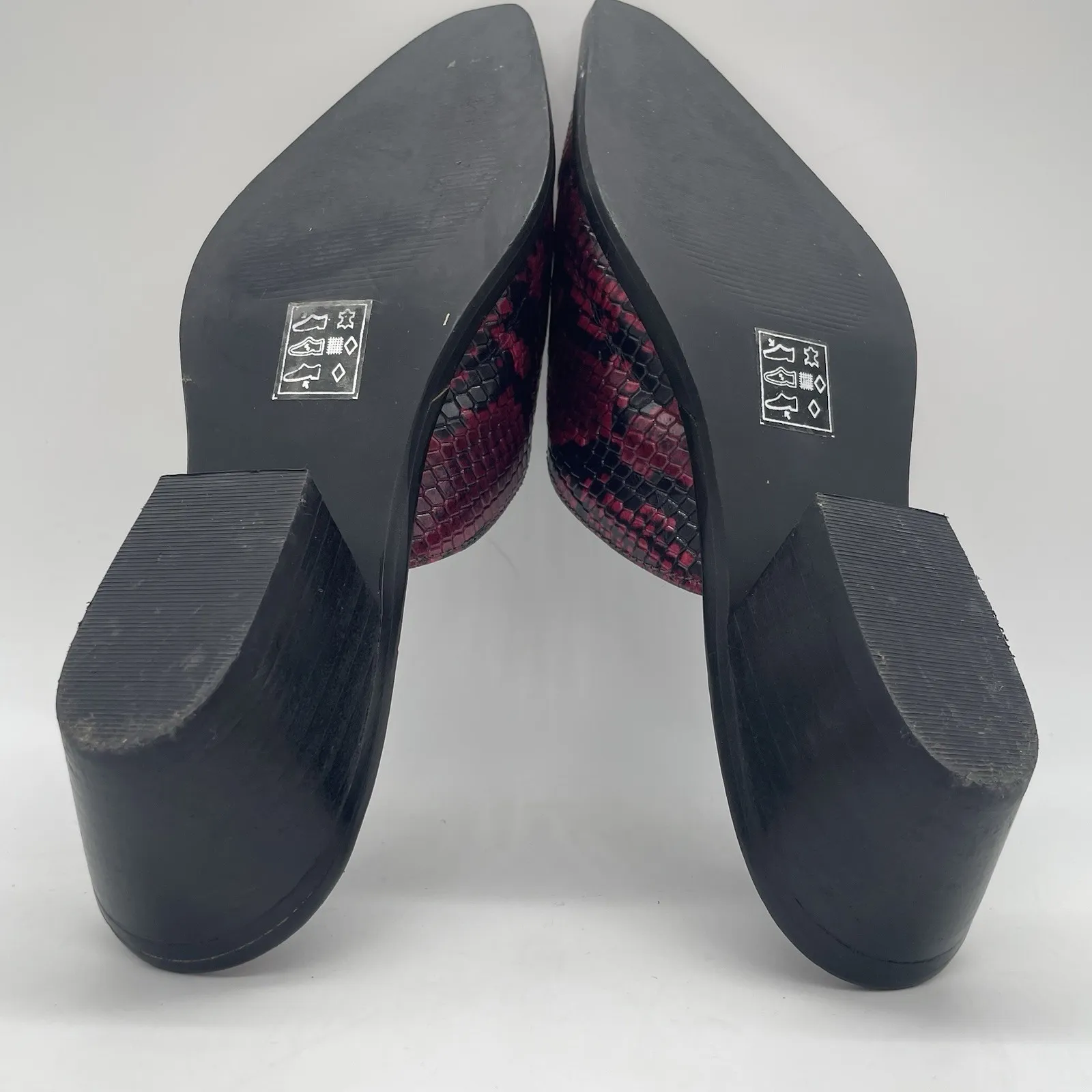 Asos Womens 6 Shoes Heeled Mules Snake Print Fuchsia Faux Leather Slides Western - Image 12
