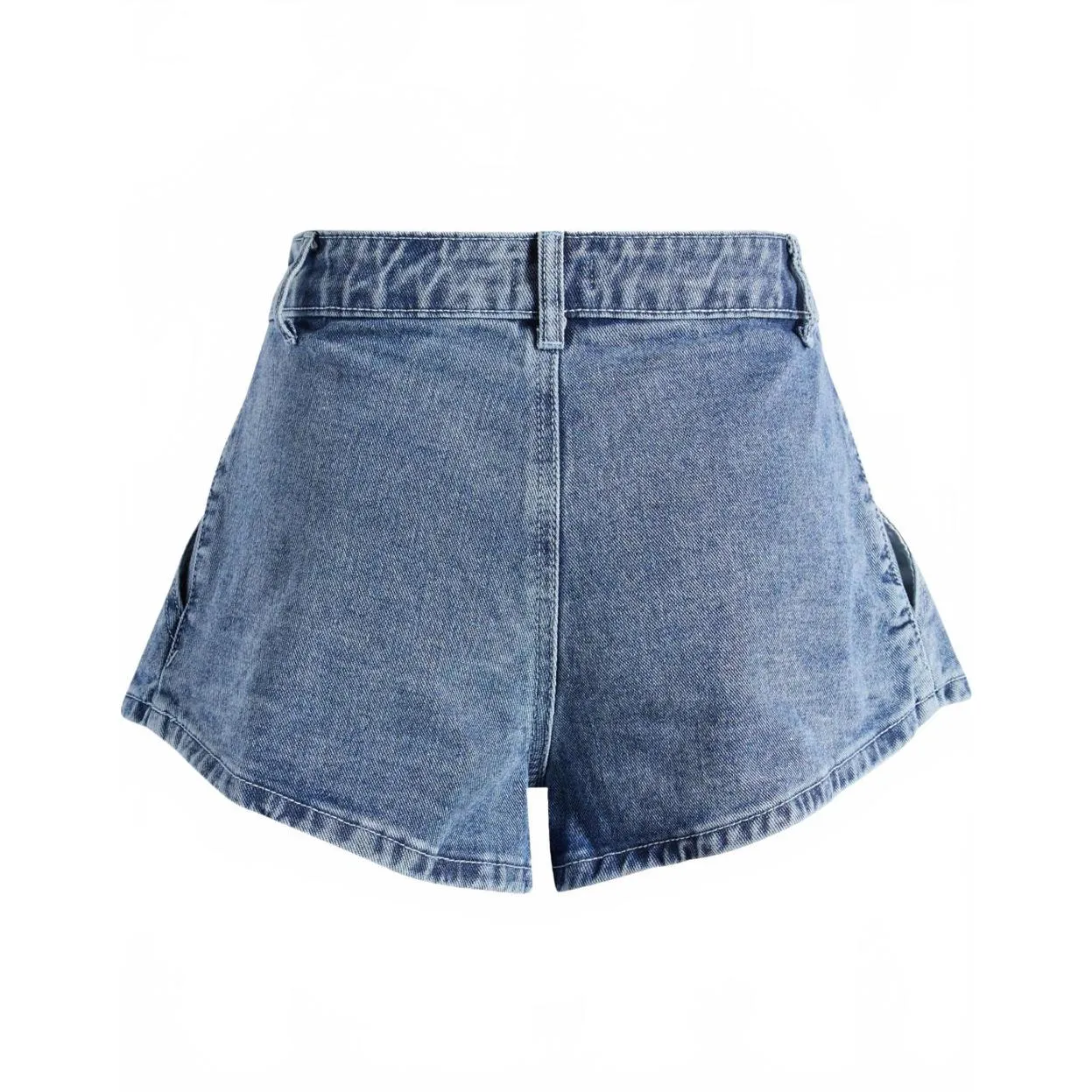 Nasty Gal Flippy High-Waisted Denim Shorts Acid Wash Blue NWT Size 2 - Image 4