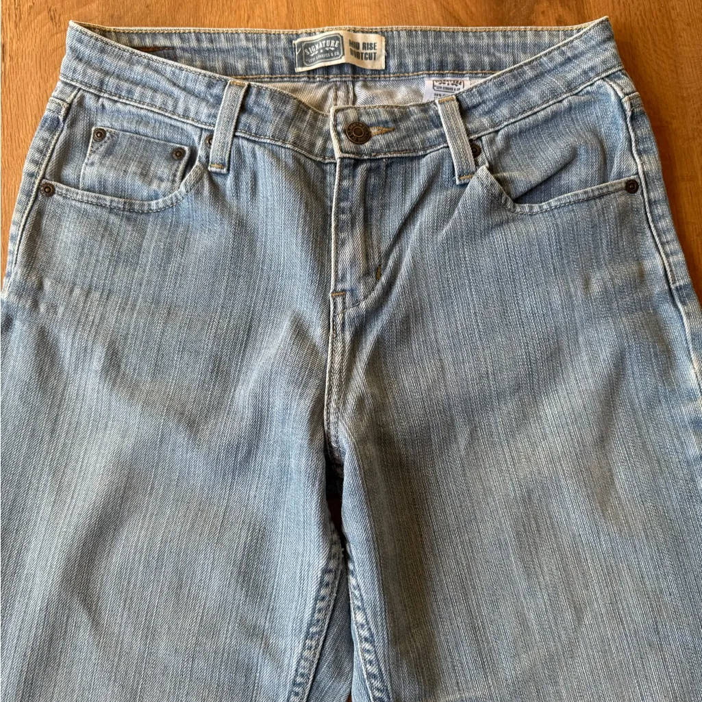 Misses Size 8 Long Signature Levi's Levi Strauss Mid Rise Bootcut Denim Jeans Blue - Image 5