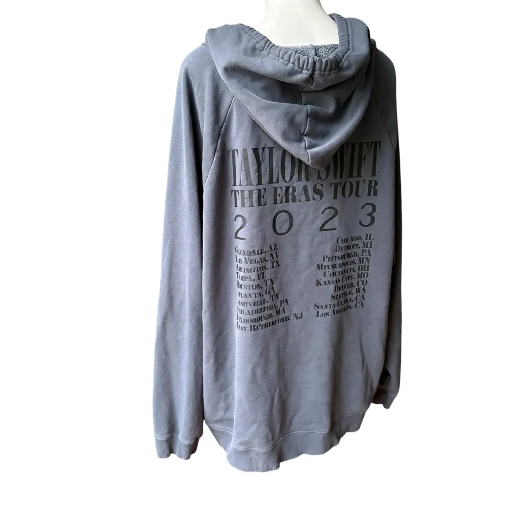 Taylor Swift The Eras Tour Washed Blue Oversized Hoodie, Sz 2XL - Image 4