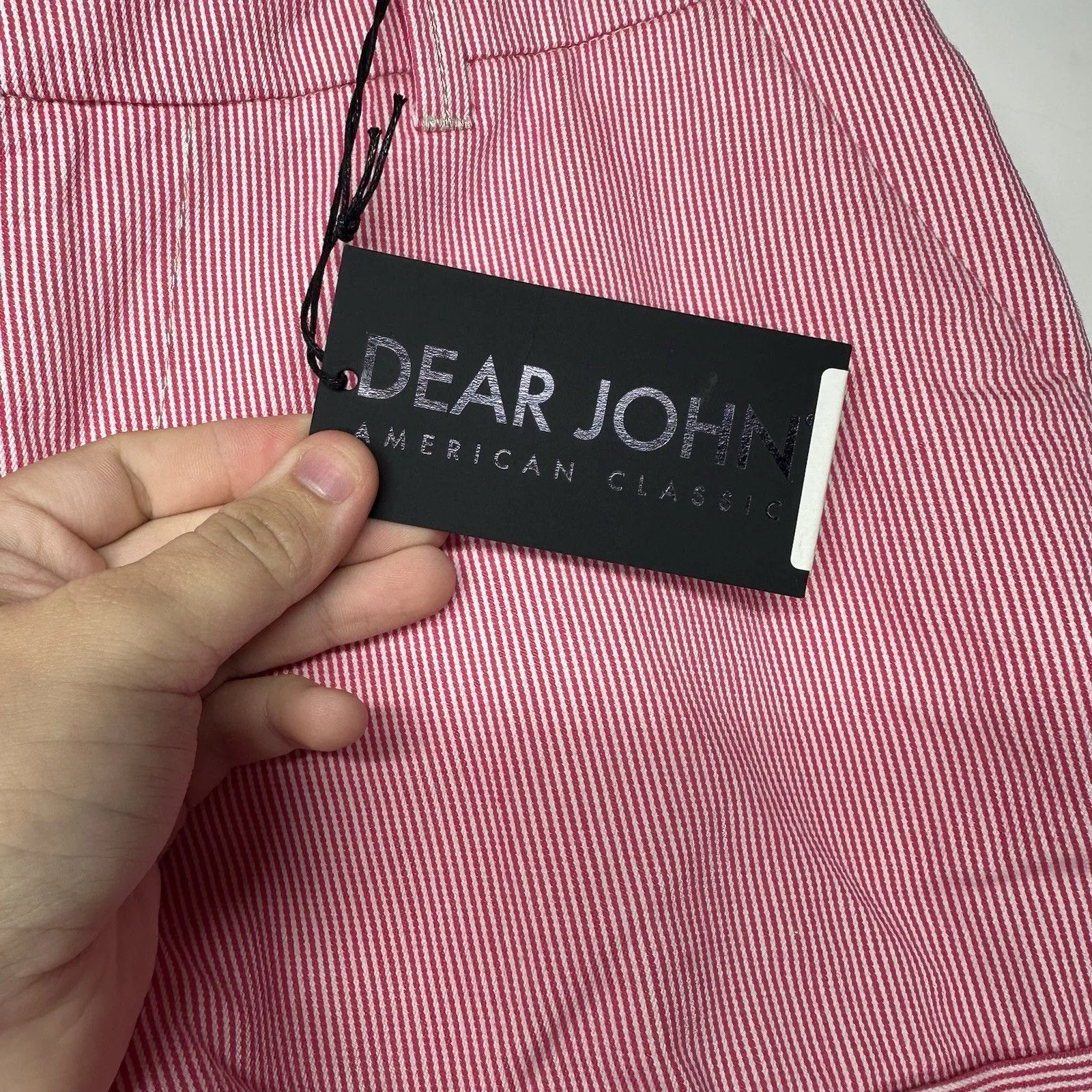 Dear John Women's Size 30 Pink Striped Cuffed Shorts Casual Summer Cotton Blend - Image 2