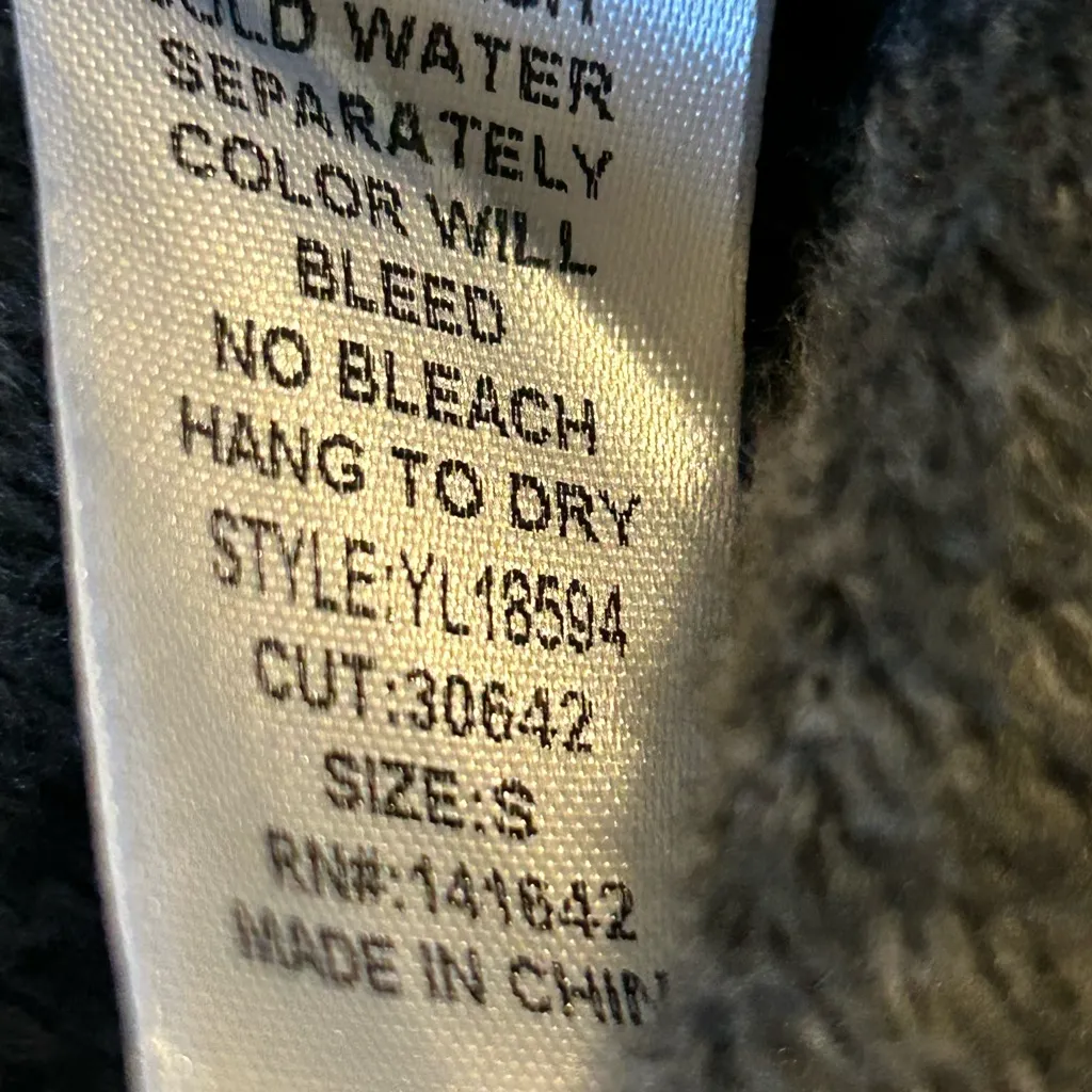 Ya Los Angeles Black Scarf Hem Lined Open Front
Duster Blazer Jacket Size S - Image 4