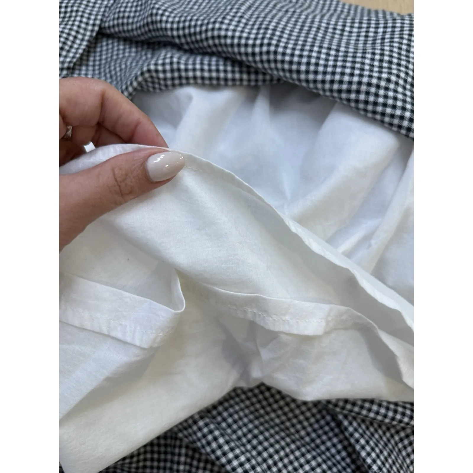 Quince Black Gingham European Linen Scoop Neck Xs Midi Dress 2301 - Image 10