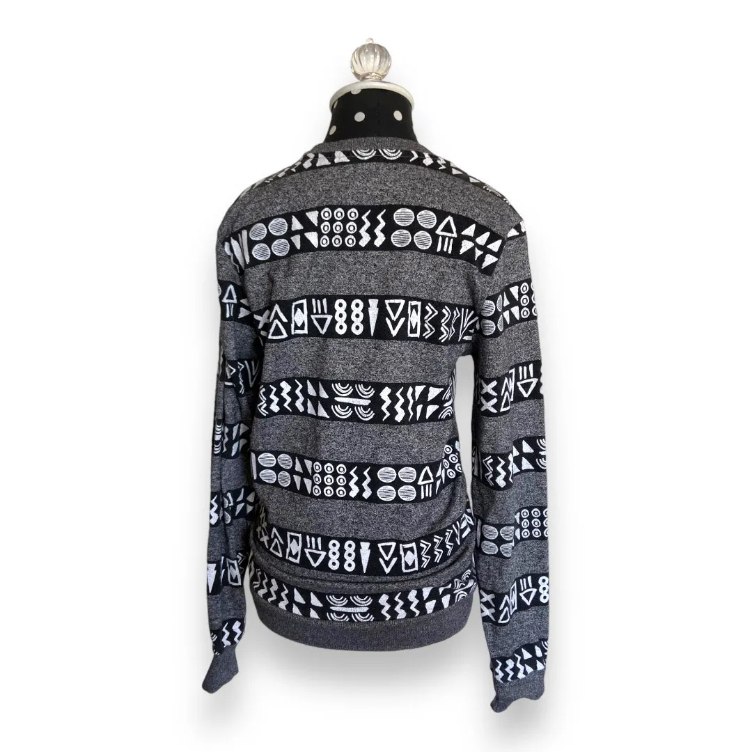 Divided Womens Sweatshirt Size XS Black White Gray Tribal Print Soft H&M‎ - Image 3