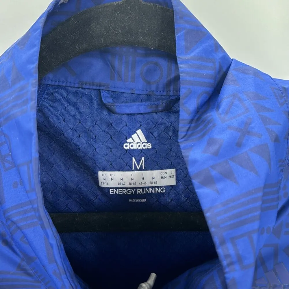 adidas Tokyo Print Running Jacket blue black longline adjustable size S - Image 5