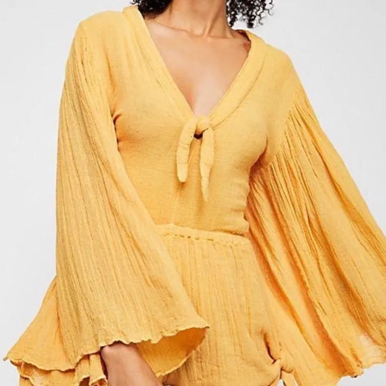 Jen's Pirate Booty Chrysanthemum Romper -‎ Marigold -XS - Image 2