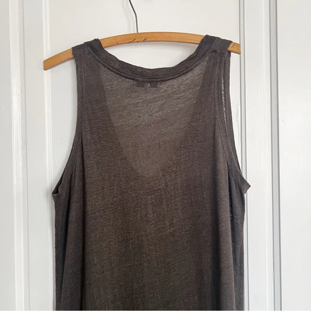 IRO • Karossi Dress brown linen knit tank maxi sleeveless asymmetrical lace-up - Image 13