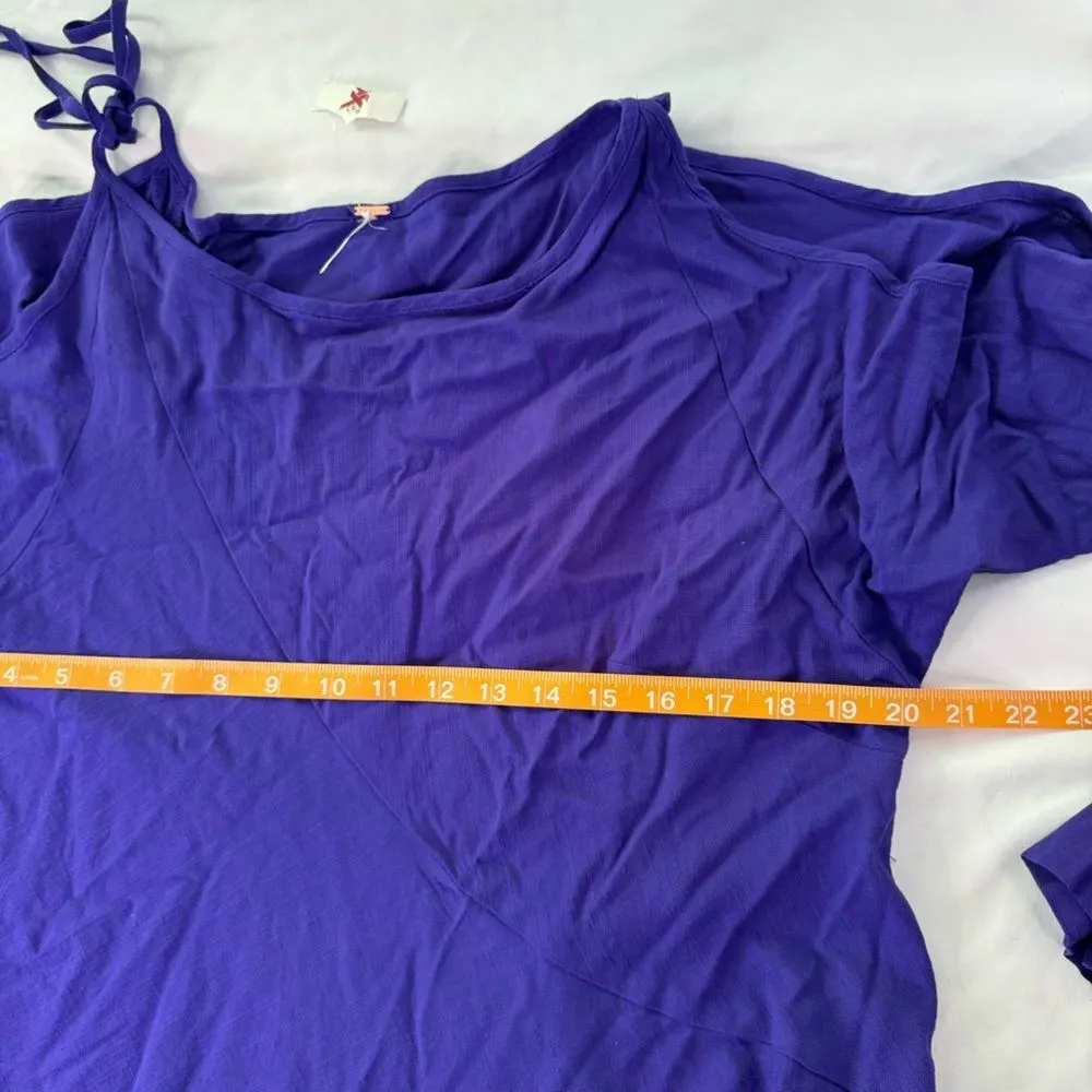 Free People Clear Skies Cold Shoulder Tunic Dress Purple Size M Asymmetrical - Image 7