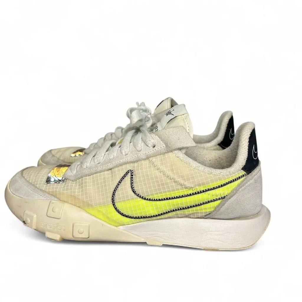 Nike Waffle Racer 2X Off-White Women’s 8 | Lime Green Stripe - Image 4