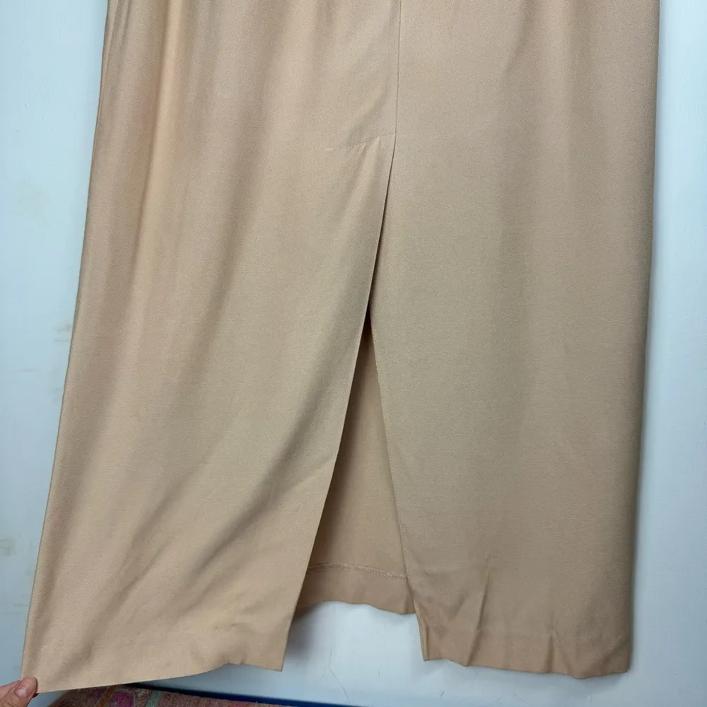 R&M Richards Maxi Gown Dress w Matching Jacket Sz 14 Metallic Gold Tan - Image 14