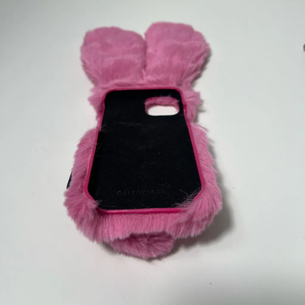 Balenciaga Fluffy Bunny Ears Crossbody iPhone 12 Cell Phone Case - Image 14