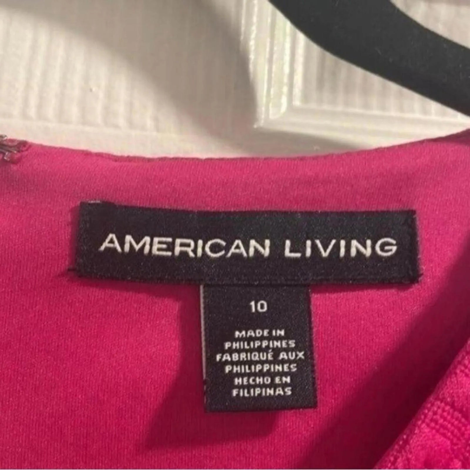 ✅American living, magenta round neck, cap sleeve stretch, fit and flare dress - Image 7