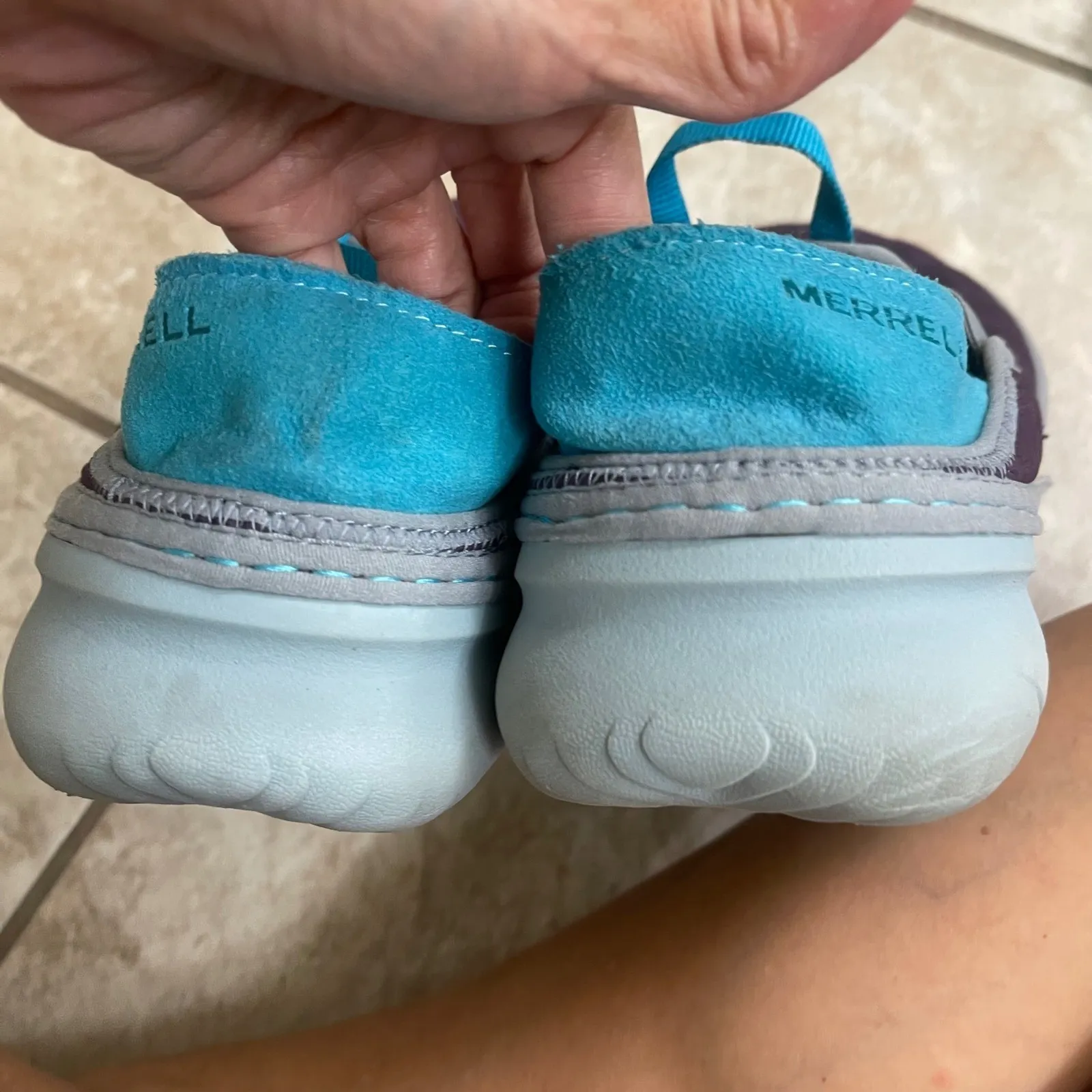 Merrell Women's Sz 11 hut moc moccasin Purple Quilted Comfort Slip On Shoes - Image 3