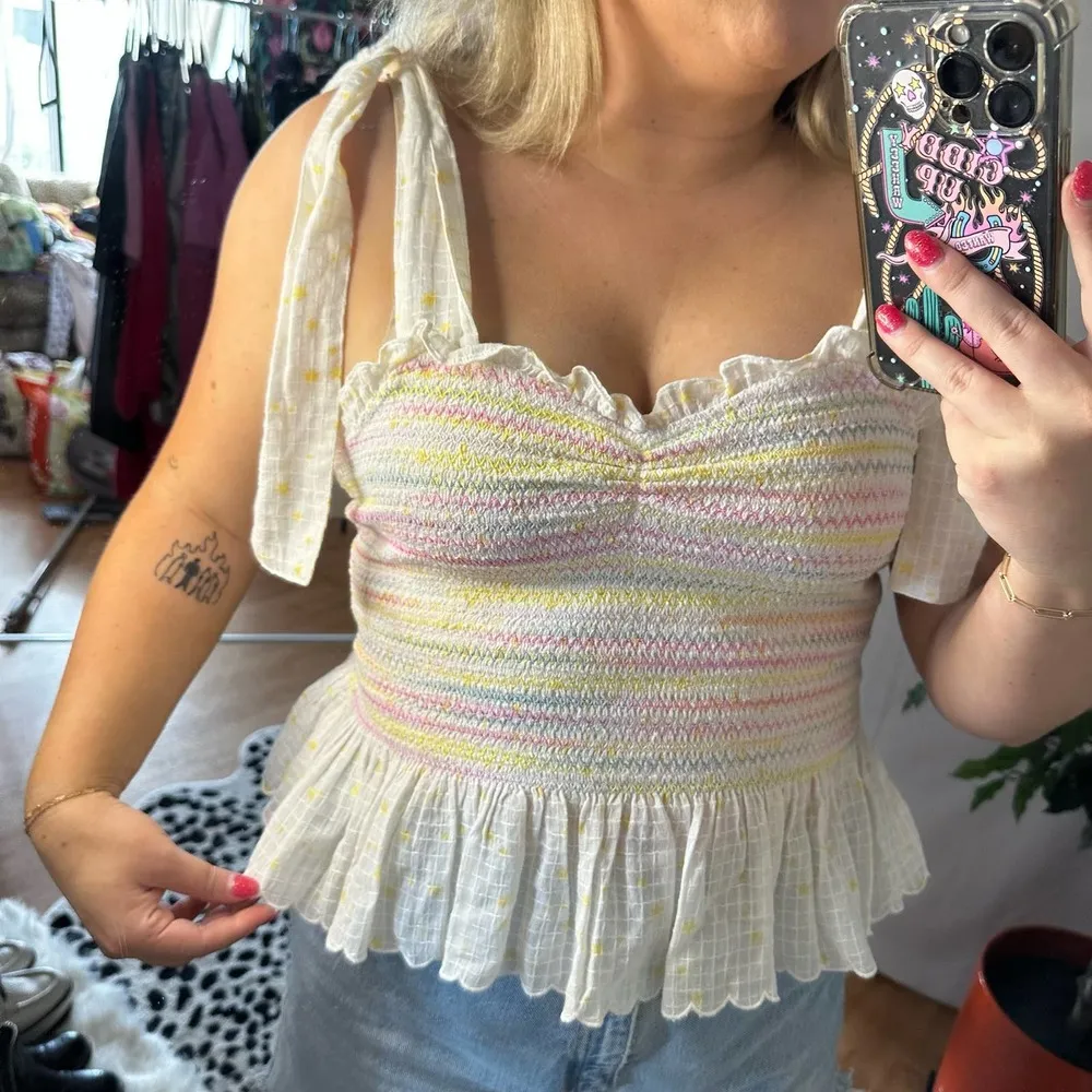 LoveShackFancy Smocked Bucky Tank in Butter Yellow Size medium - Image 3