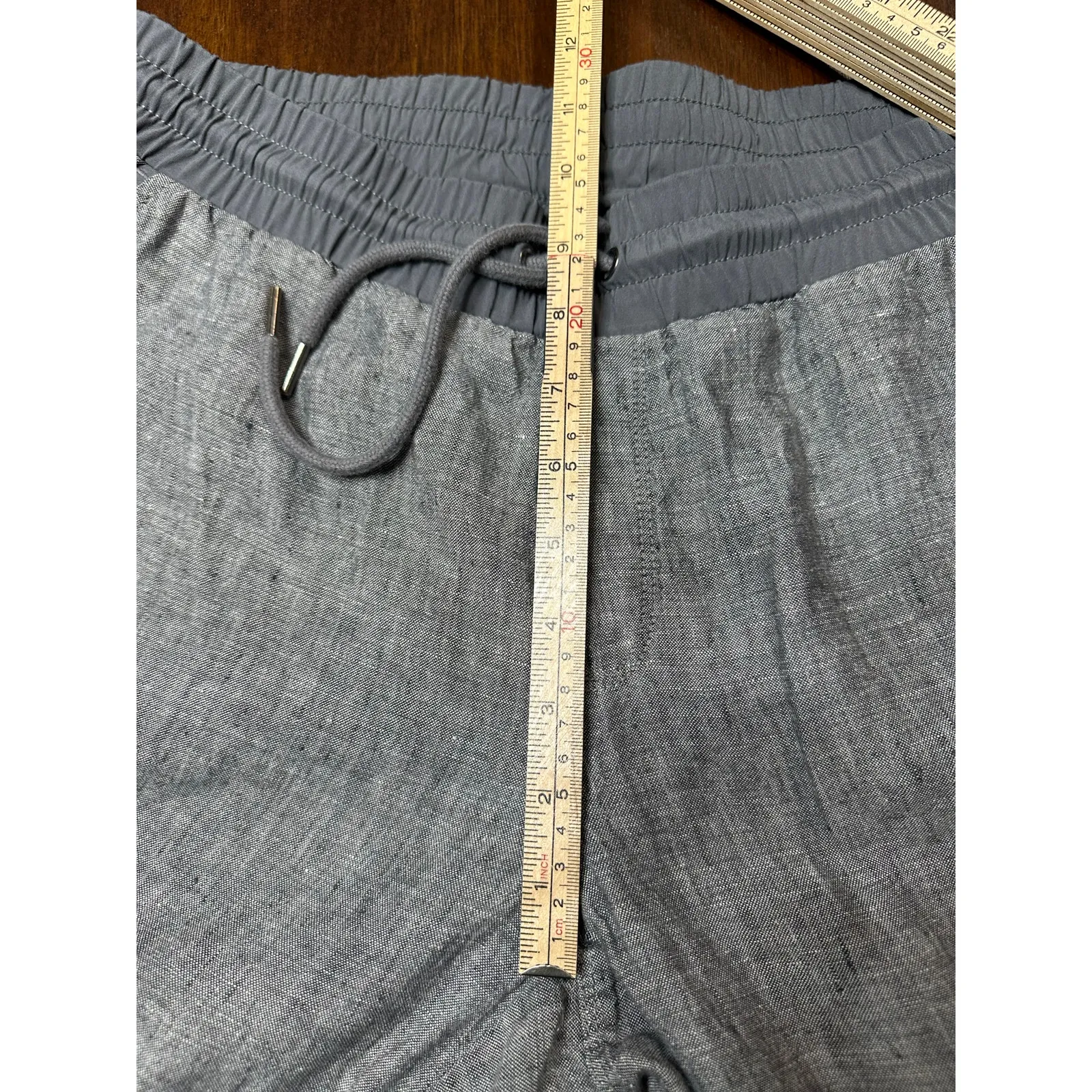 Athleta Linen Pants Drawstring Waist Gray Women 10 Lounge Athleisure Light Comfy - Image 8