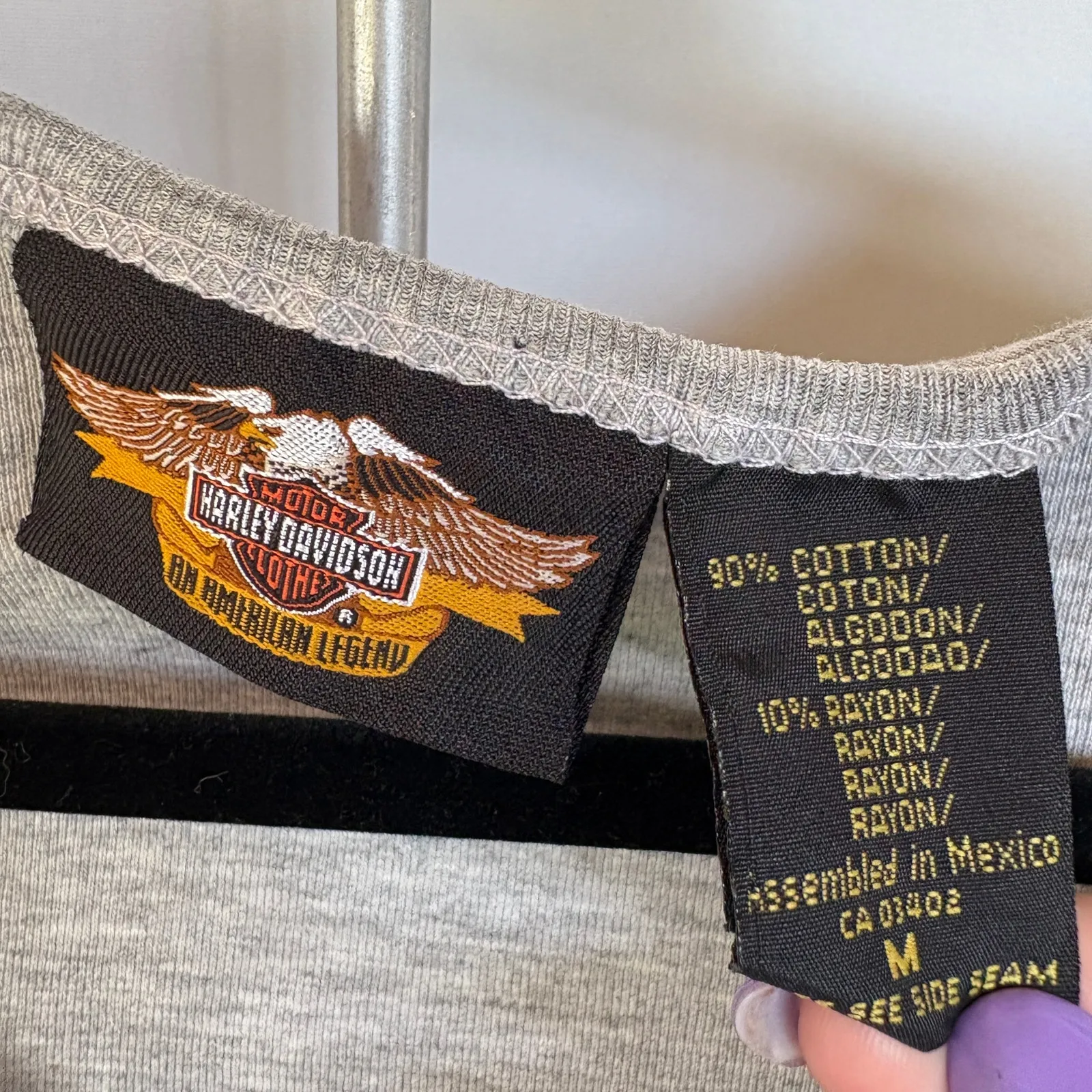 Harley Davidson Motorcycles Graphic Tank Top Summer Gray Logo Biker Medium - Image 4