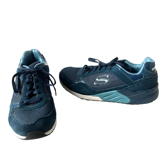 Skechers 611 Great Heights Womens Sneakers Size 7 Navy Memory Foam Air Cooled - Image 2