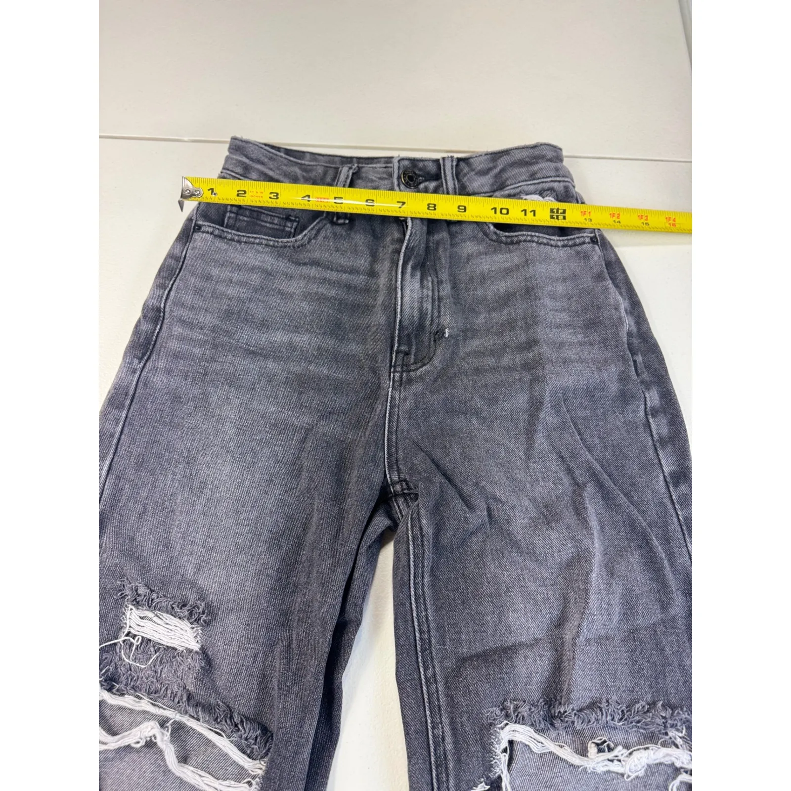 PacSun Jeans Women's Size 24 90s Boyfriend‎ High Rise Black Ripped Hobo Pants - Image 5