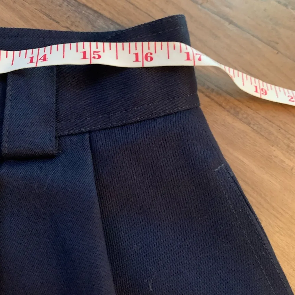 1970's Wool Benard Holtzman by Harve Benard Ltd Size 16 Blue Pleated Shorts - Image 4