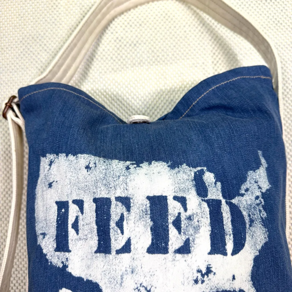 Feed USA For Gap Bucket Denim Canvas Tote Bag Adjustable Strap - Image 15