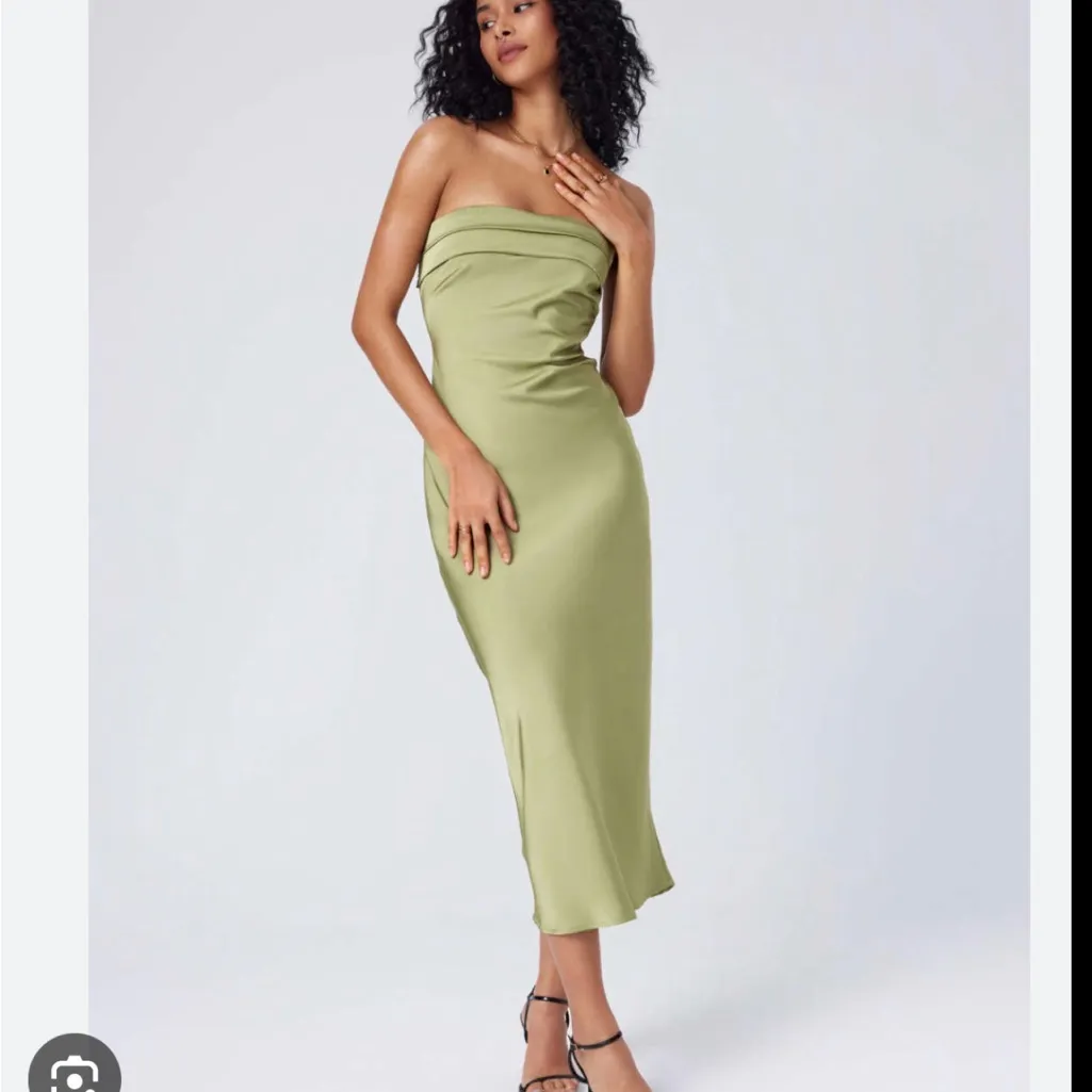 Cider Olive Green Satin Strapless Maxi Length Formal Dress Sz XXS - Image 15