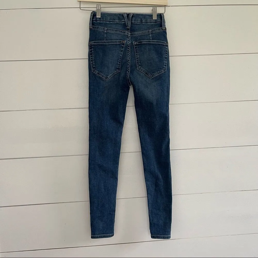 Free People Women’s 24 Montana Lake Blue Skinny Jean Denim Ankle - Image 3