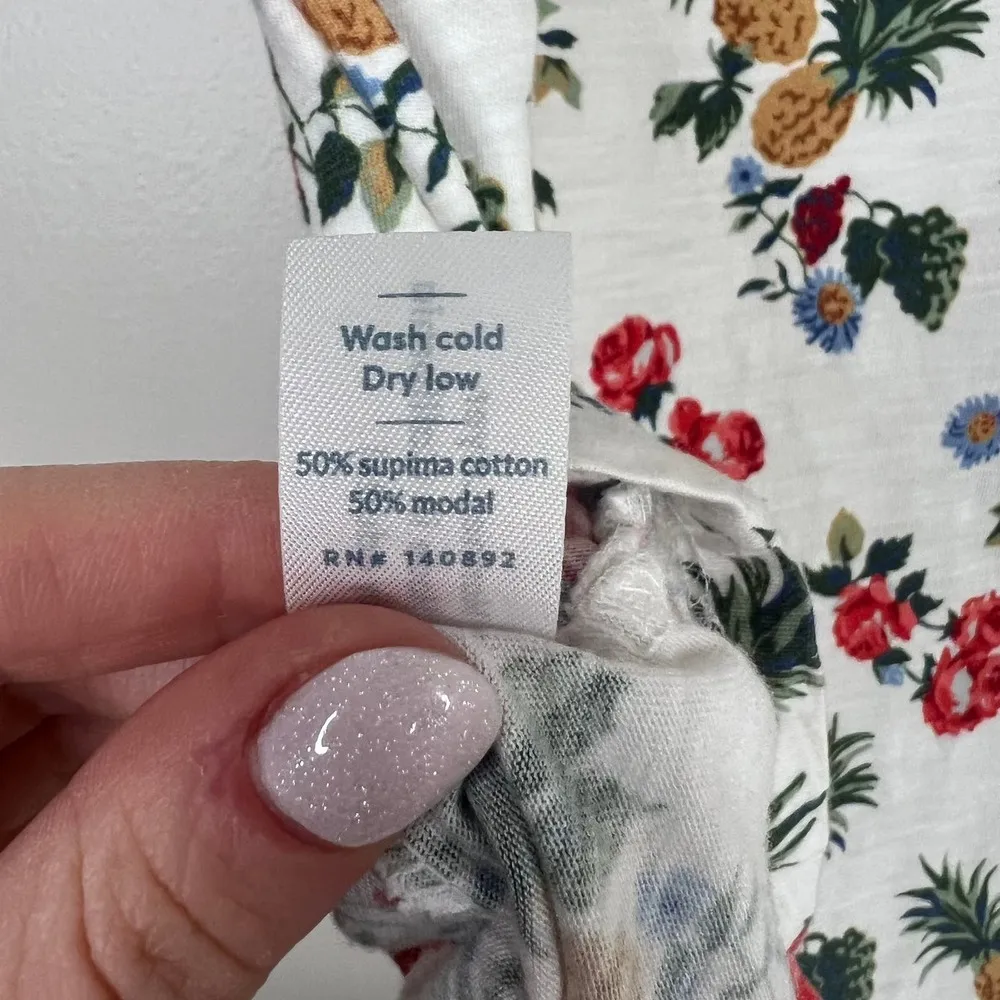 Marine Layer Floral Supima Cotton Modal Blend Crewneck Short Sleeve Tee Shirt - Image 7