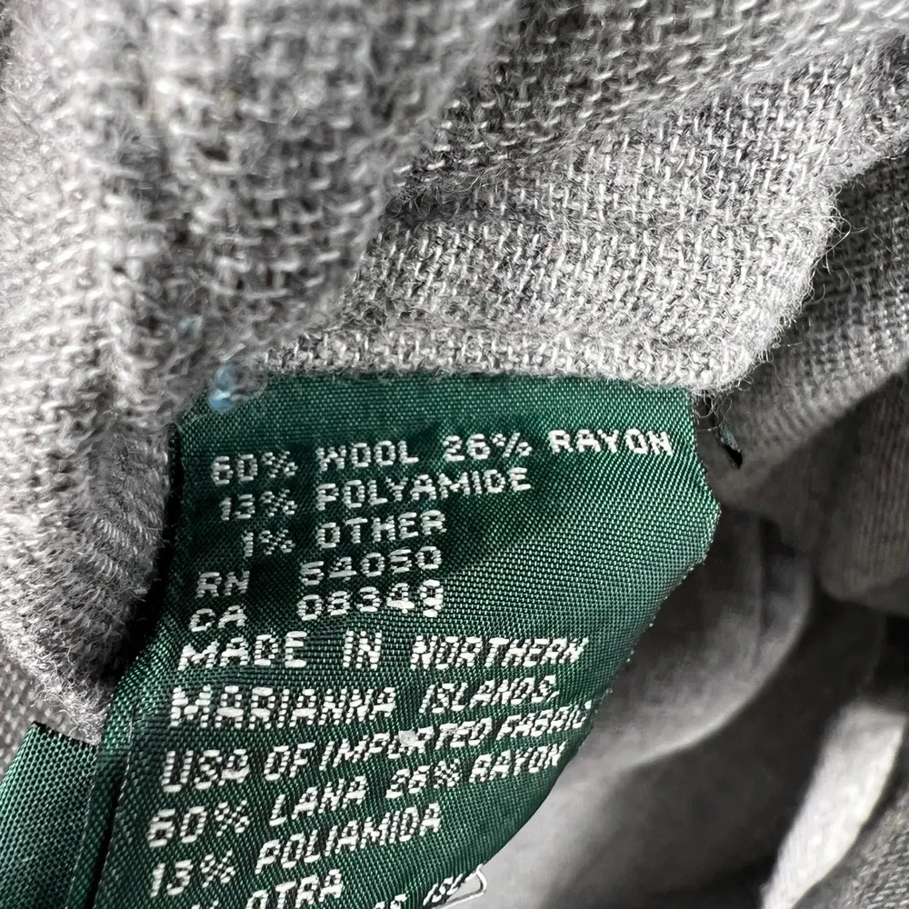 Lauren Ralph Lauren Womens Shirt Jacket Grey Wool Blend Utility Snap Front Large Gray - Image 8