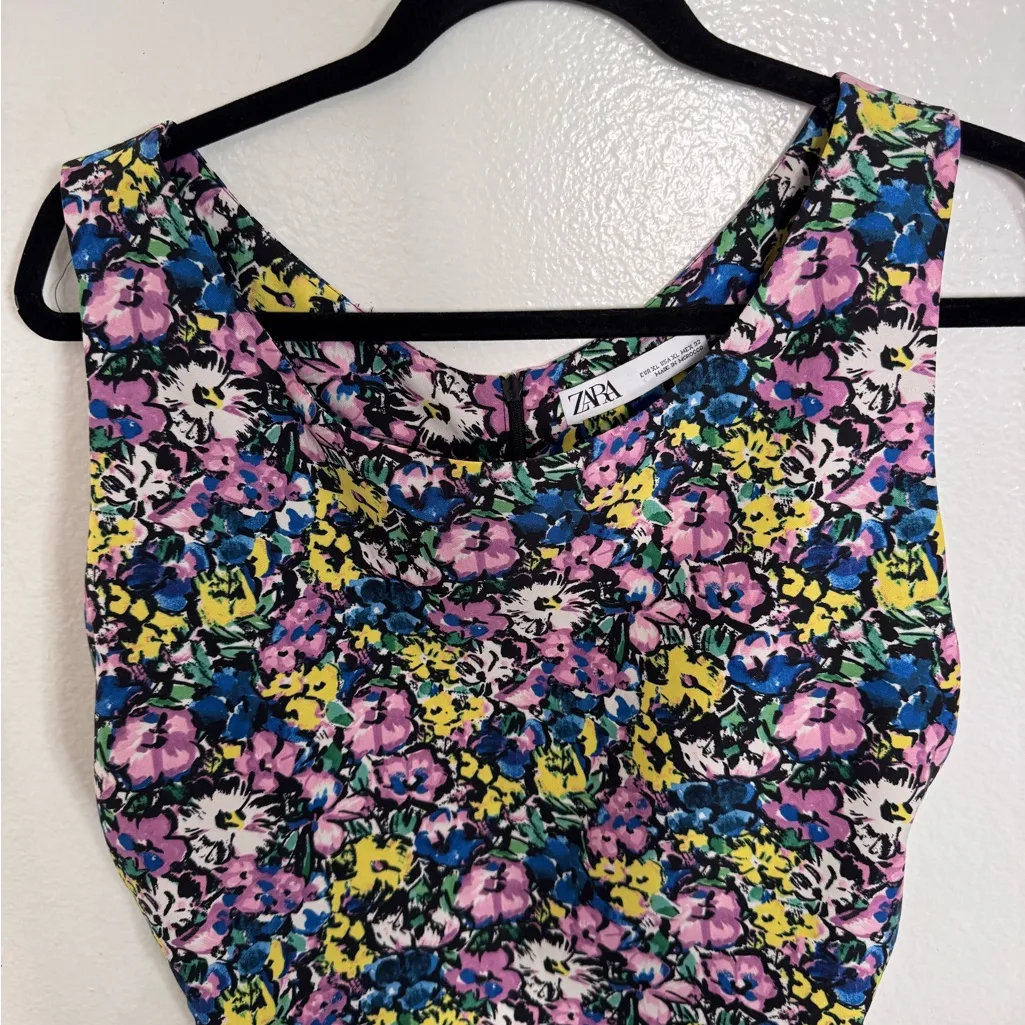 Zara Floral Sleeveless Midi Dress - Image 7