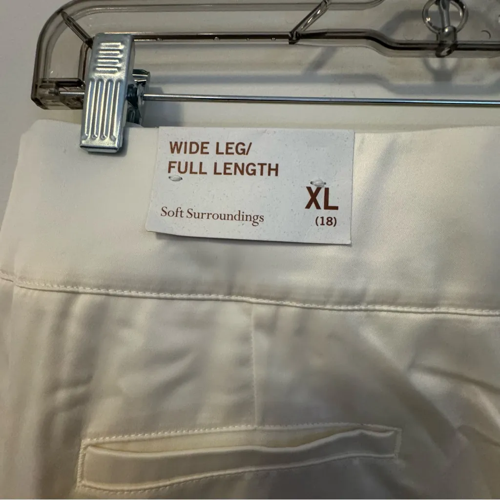 NWT Soft Surroundings Cream Wide-Leg Pants xl - Image 4