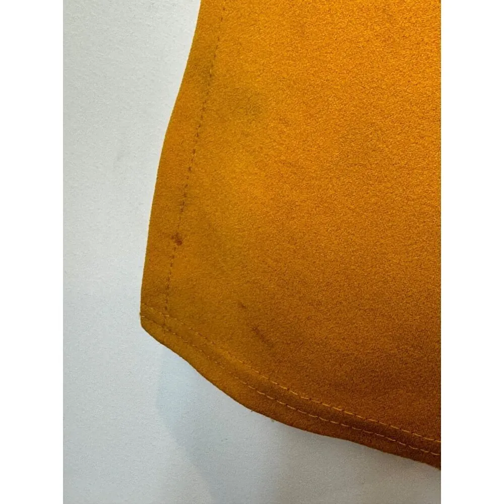 Public Desire Asos Pants Womens 12 Orange Waist Strap High Rise Flared Retro Yellow - Image 11