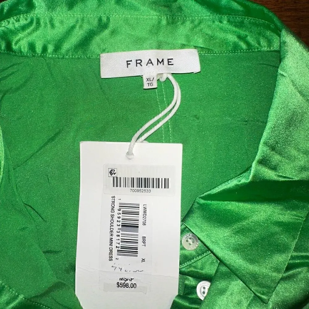 NWT Frame Strong Shoulder Silk Blend Mini Dress - Image 8