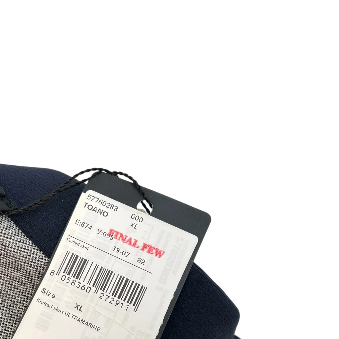 Weekend Max Mara Skirt Midi Pencil Ruched Draped Pinstripe Navy Blue Size‎ XL - Image 10