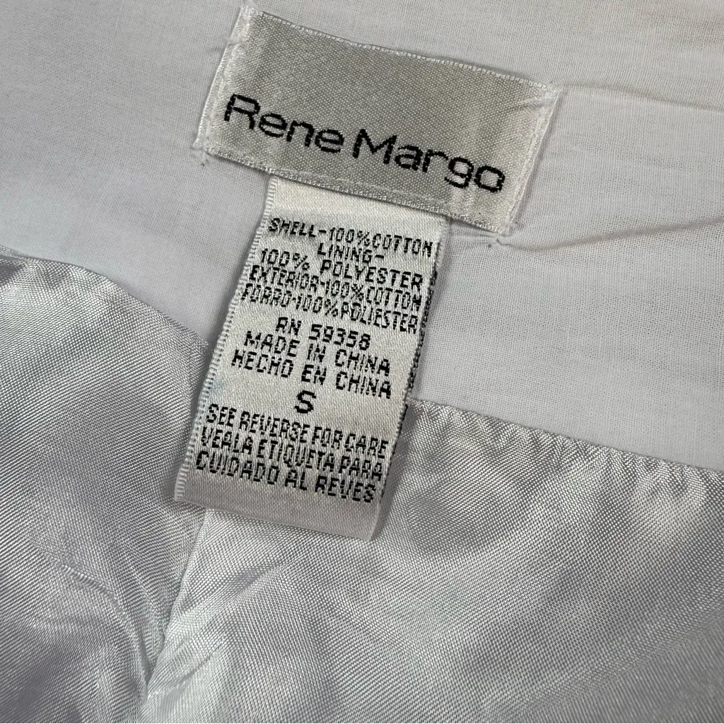 Vintage 90s Rene Margo Embroidered Beaded Skirt Size Small White - Image 10