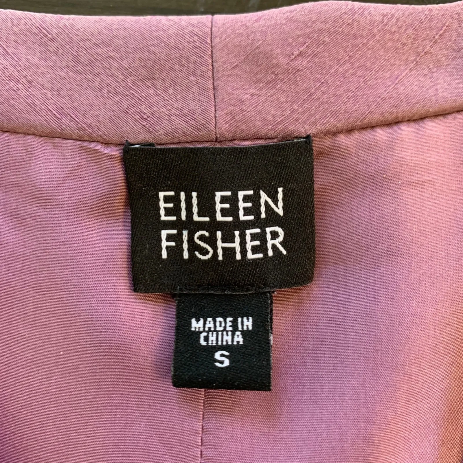Eileen Fisher Silk Suit Set Lavender Blazer Skirt Womens Small Event Wedding - Image 3