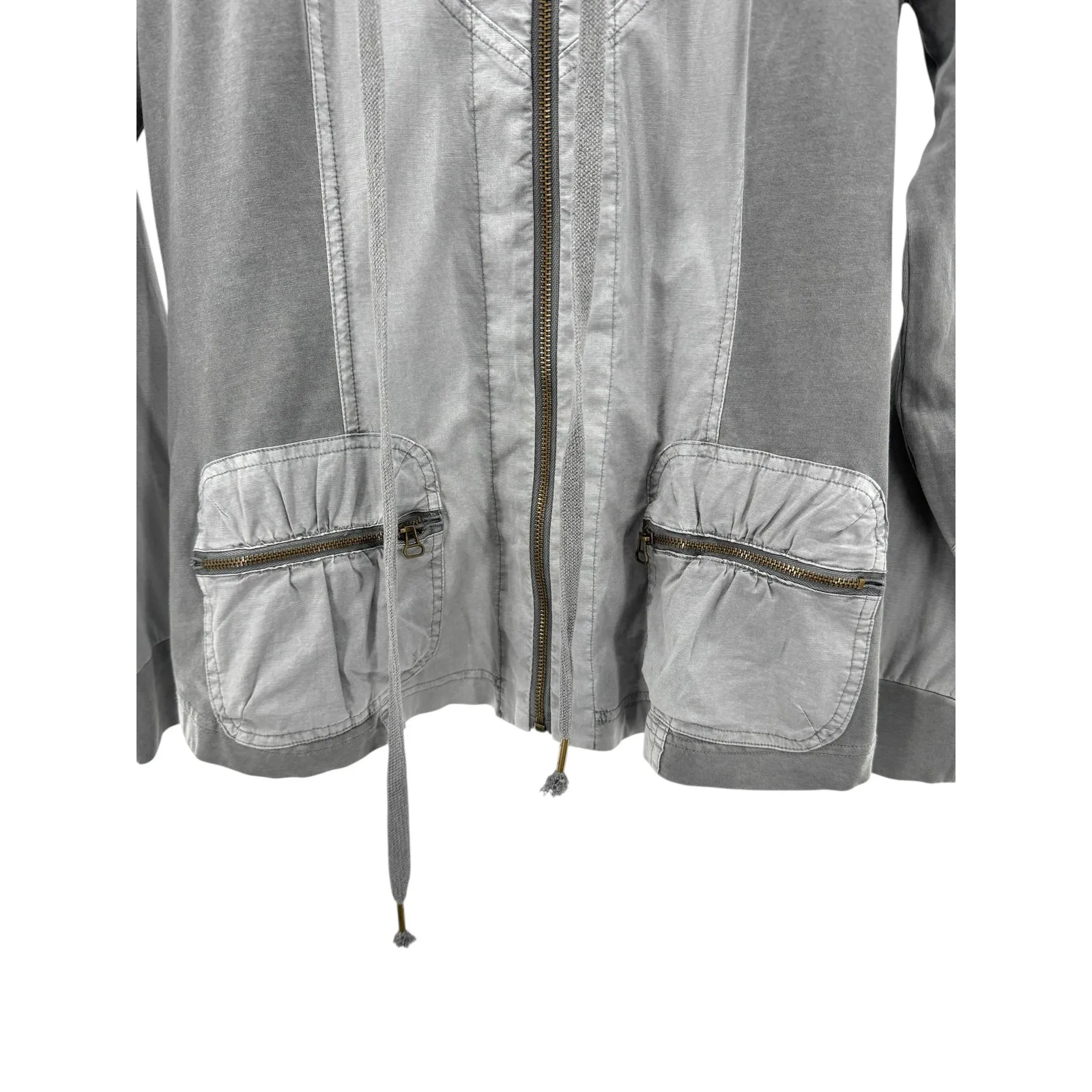XCVl Fjord Jacket Women Gray Zip Up Long Sleeve‎ Drawstring Waist Pockets Size L Size L - Image 3