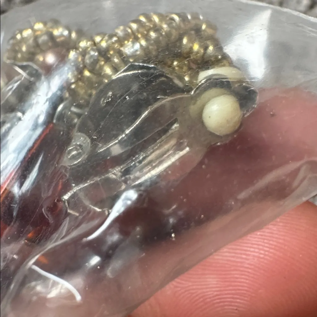 Braided Beaded Necklace w/ Clip On Earrings Set - Image 5