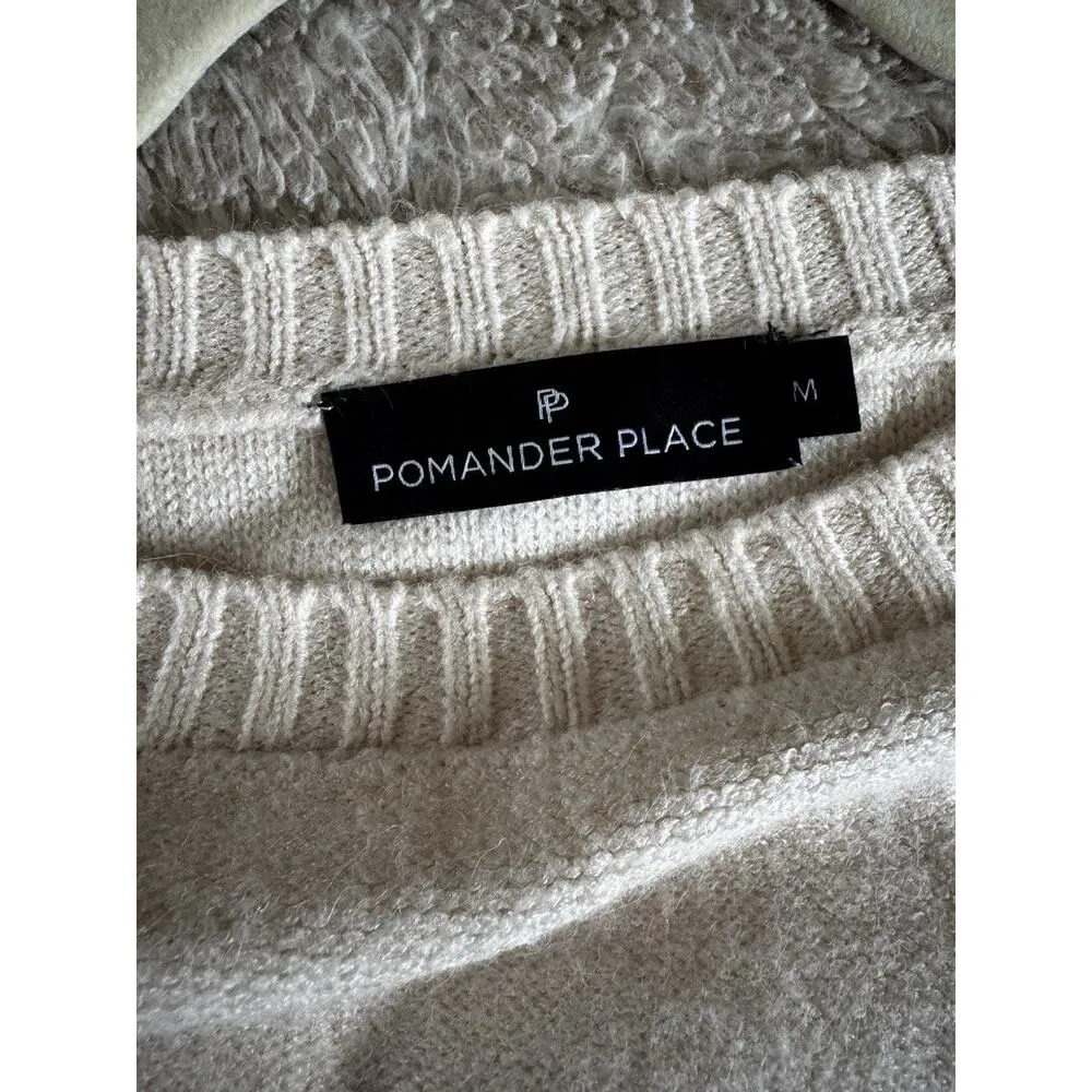Pomander Place Pam Sweater Cream Bobble Knit Pom Pom Sweater Size Medium - Image 8