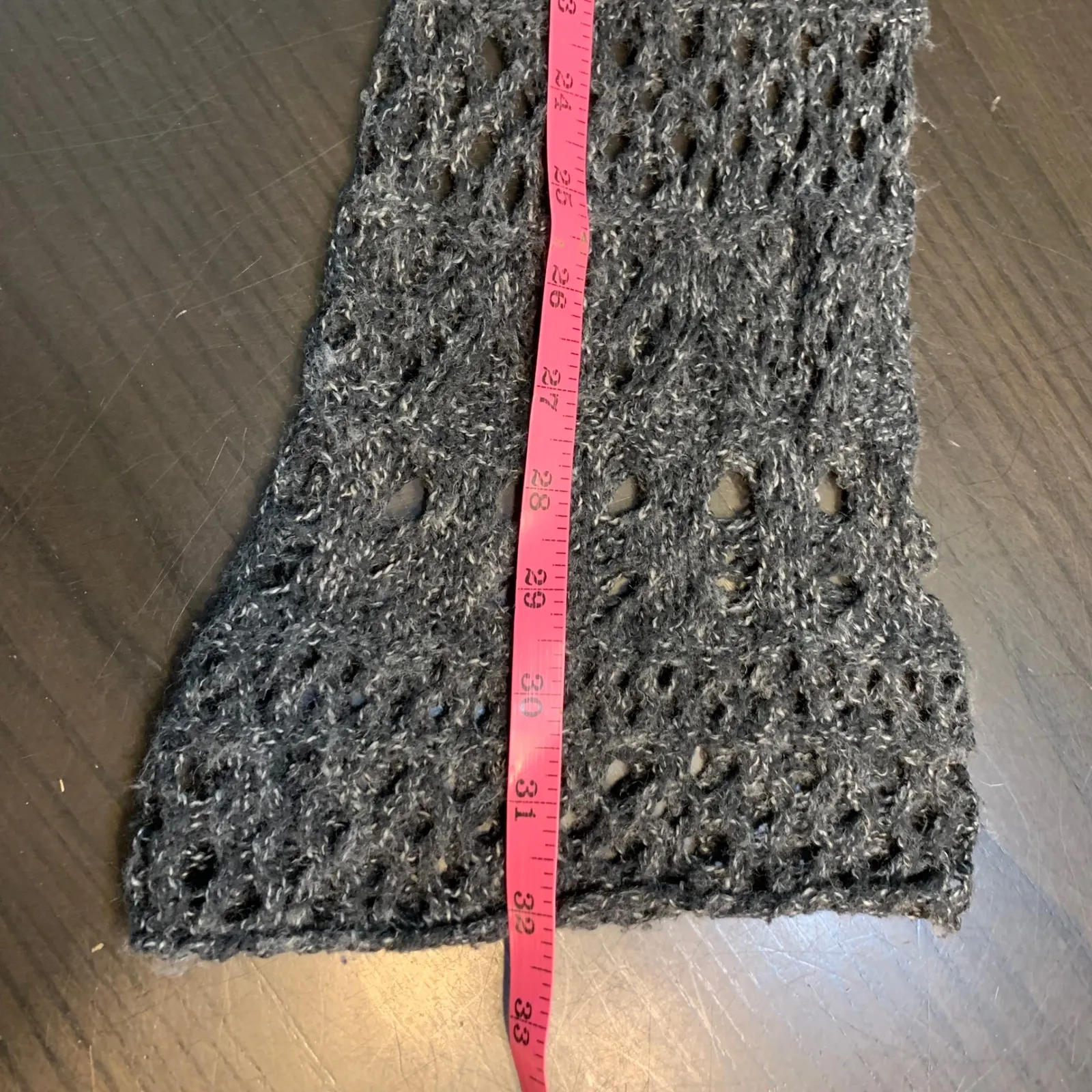 Hollister Womens Gray Open Knit Sweater Bell Sleeves Cropped XS S Crochet - Image 11