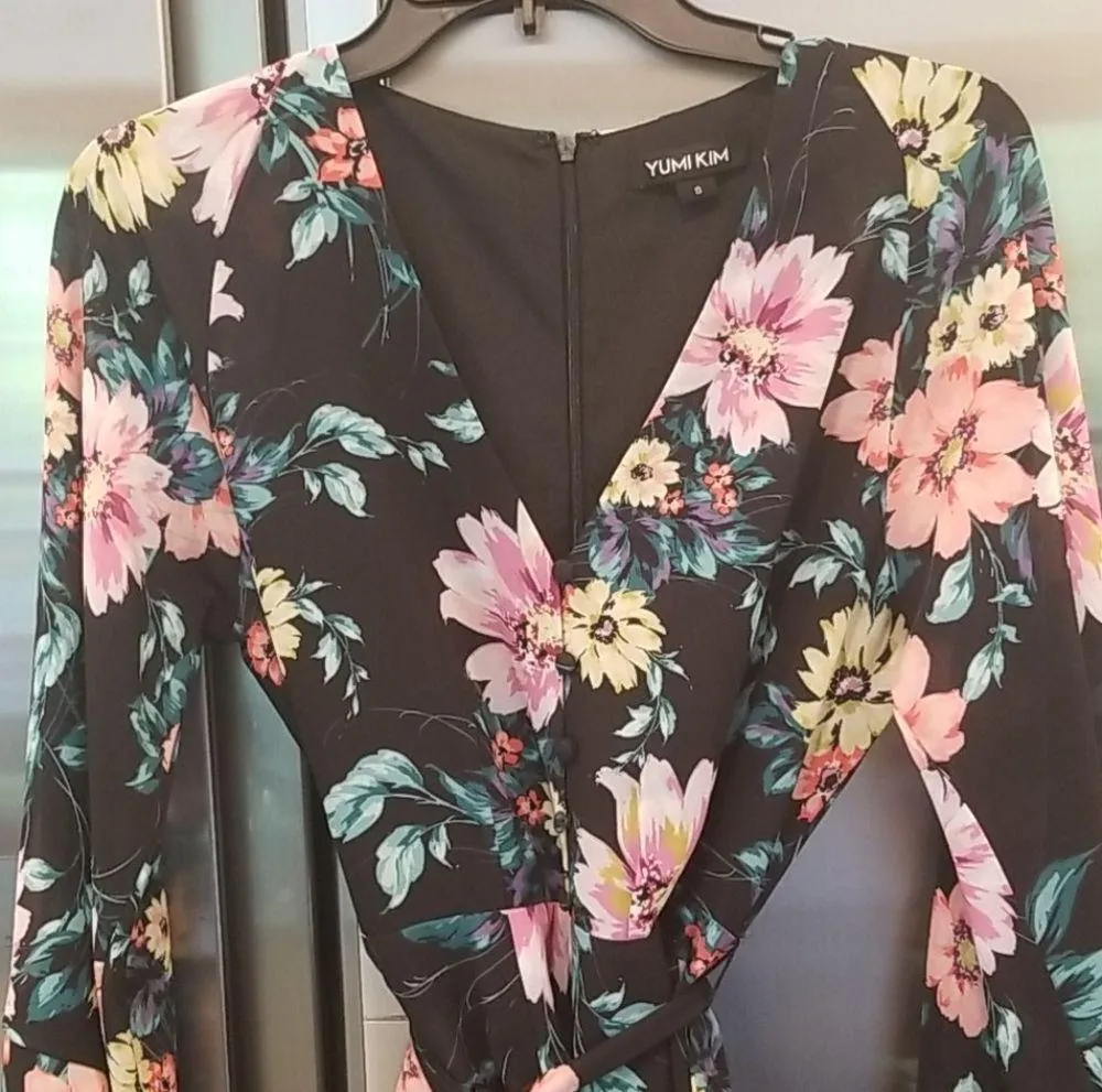 💕YUMI KIM💕 Lotus Floral Romper ~ Wild Rose Black - Image 9