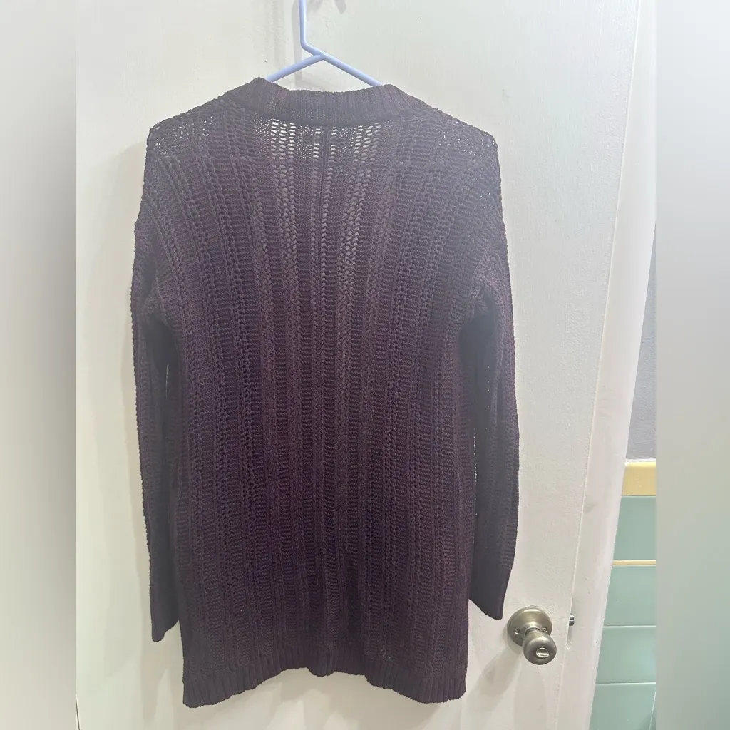 American Eagle Outfitters Women's Open-Front Cardigan - Purple - Image 3