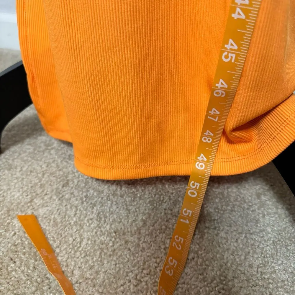 Princess Polly Dress Marissa Size 6 Neon Orange Cut Out Midi Thigh Slit V Neck - Image 7