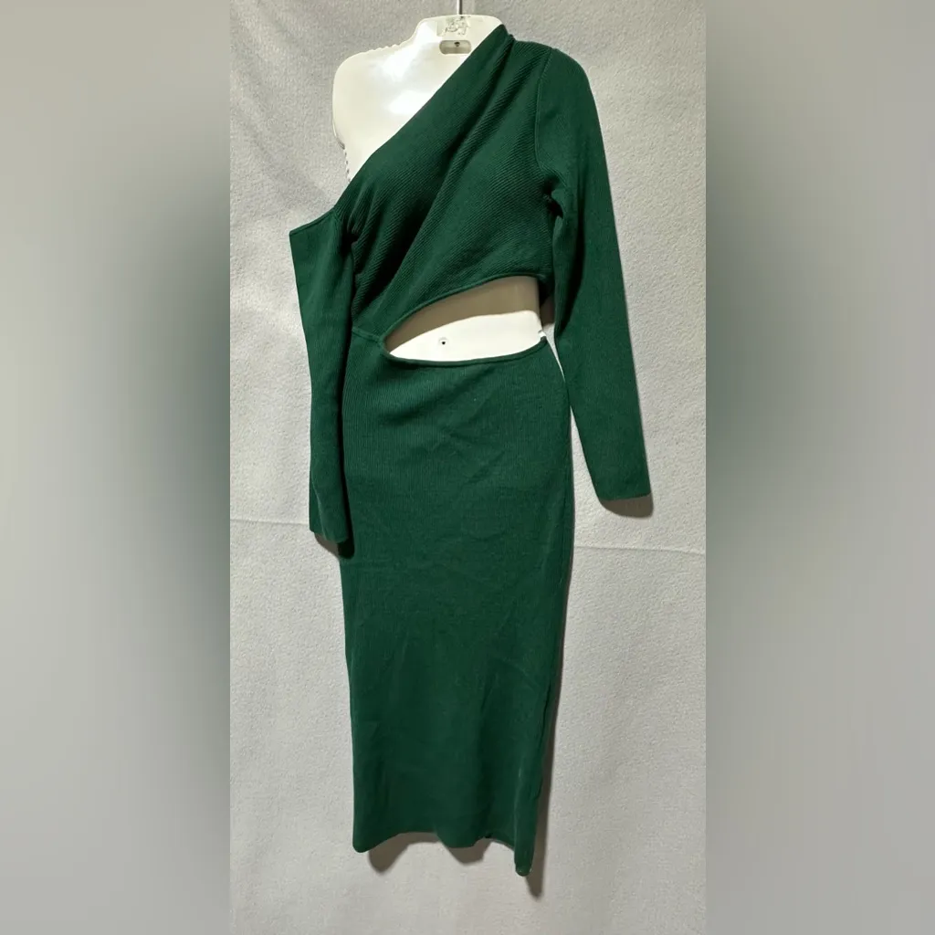 Camila Coelho Revolve Nahla Forest Green Knit off shoulder dress NWT size XLarge - Image 15