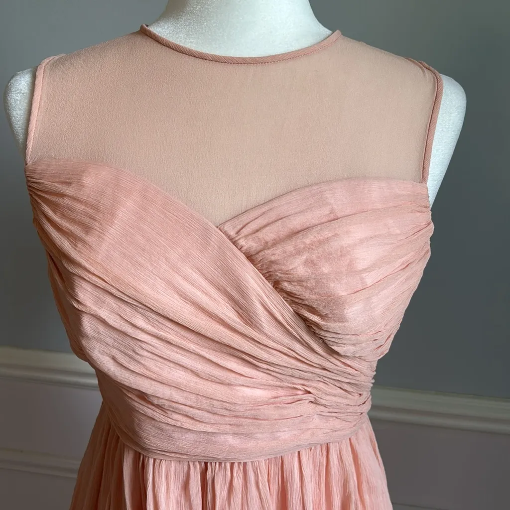 J. Crew  Clara Dress Silk Chiffon Dress Sz 8 Petite Romantic Balletcore Silk - Image 3