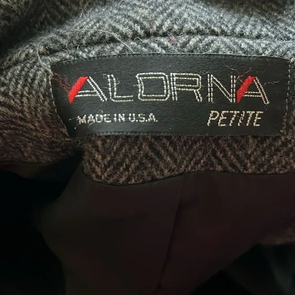 Vintage Union Made Herringbone Wool Blend Trench Coat unisex long coat Gray Size XL - Image 4