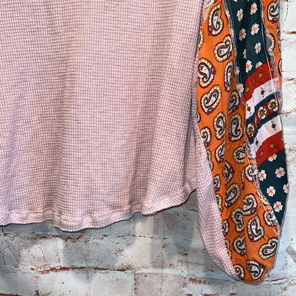 Free people blossom print Dolan balloon sleeve top mixed paisley thermal top - Image 8