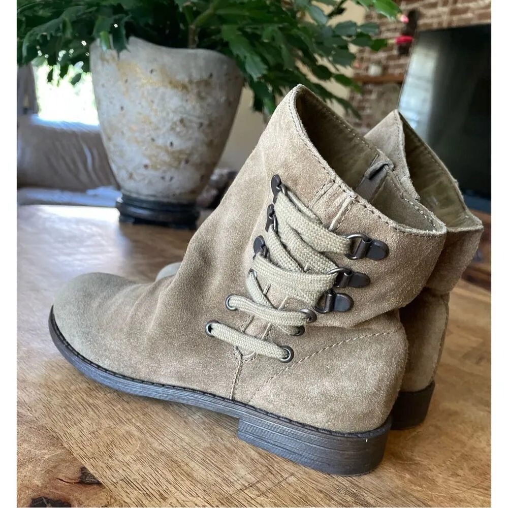NINE WEST Womens Sz 5 M Brown Suede Lace Up Ankle Fashion Boots Booties - Image 11