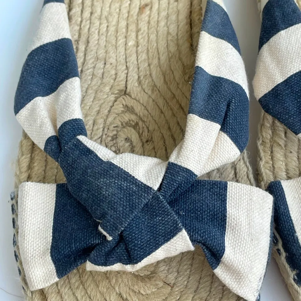 NEW J.Crew Striped Knotted Espadrilles Slides - Image 7